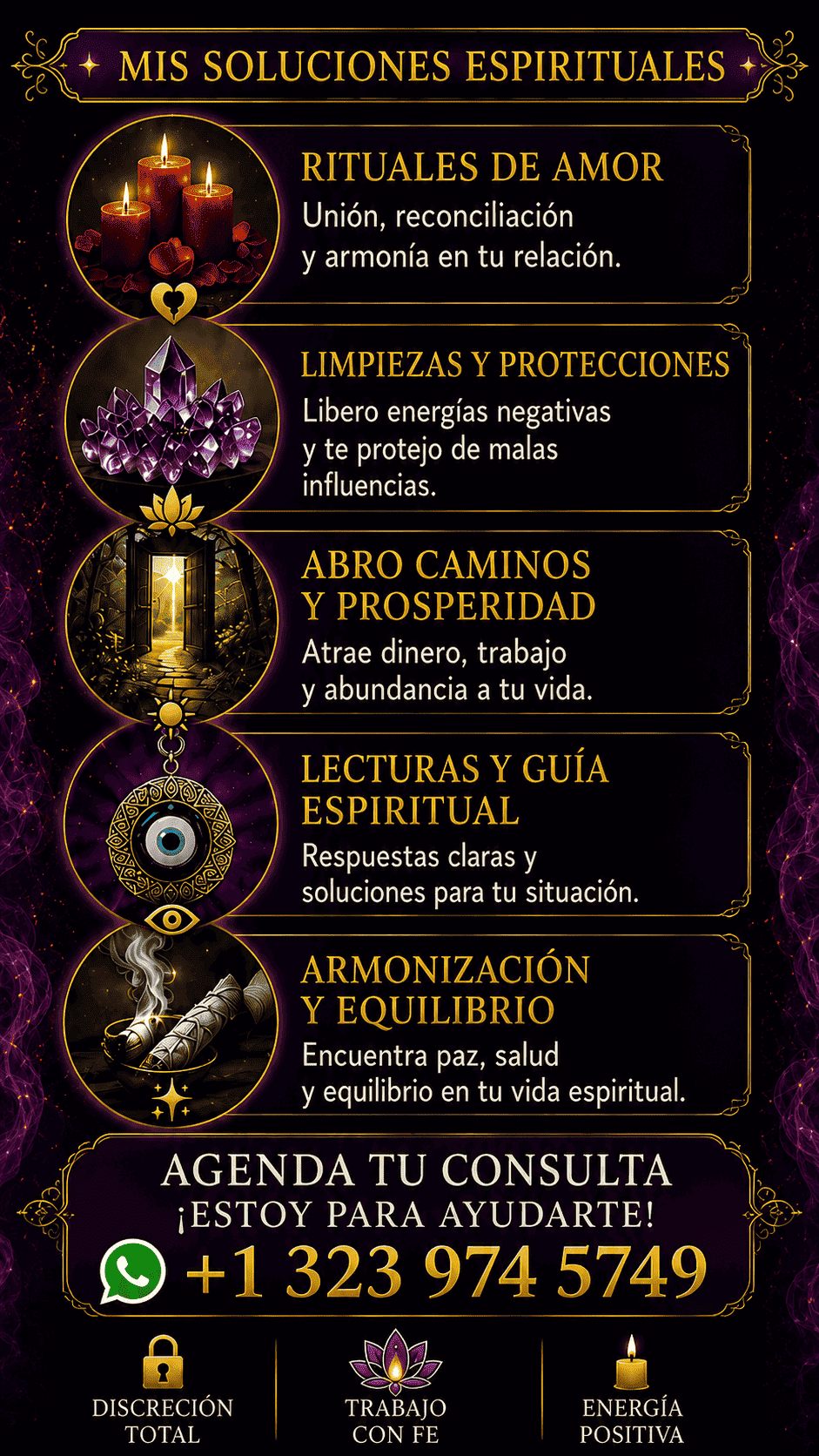 Mis soluciones espirituales - rituales de amor, limpiezas, protección, lecturas y armonización